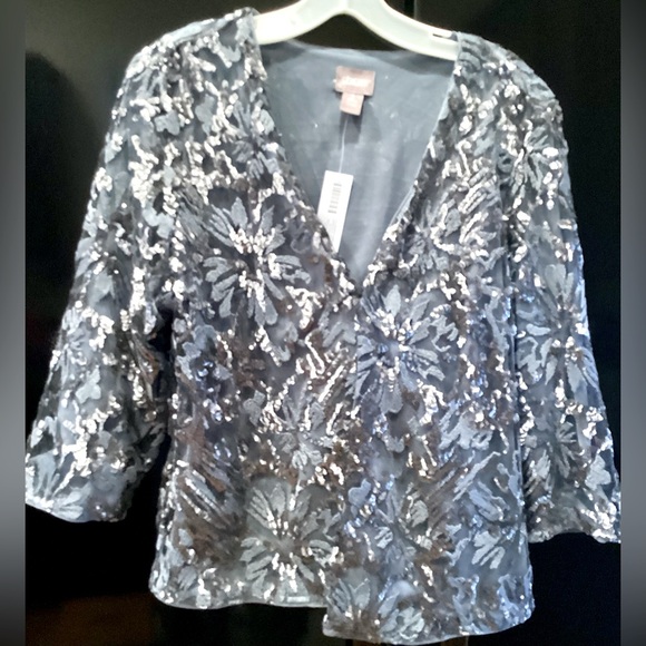 Chico’s Soho Sequin Floral Lace Novelty Jacket - Picture 1 of 3
